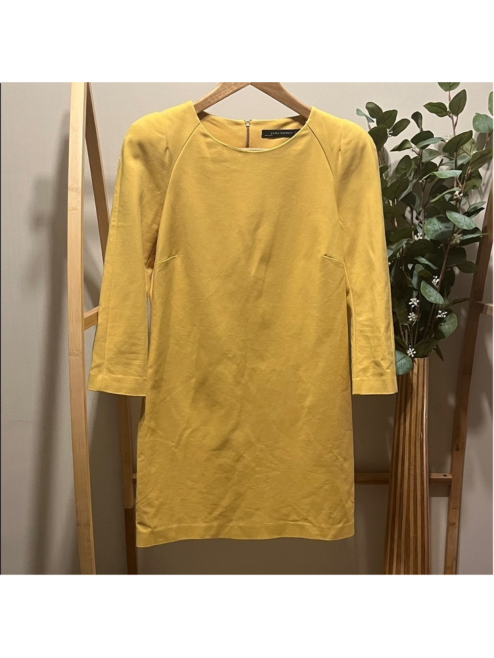 Zara Mustard Long Sleeve Dress a105